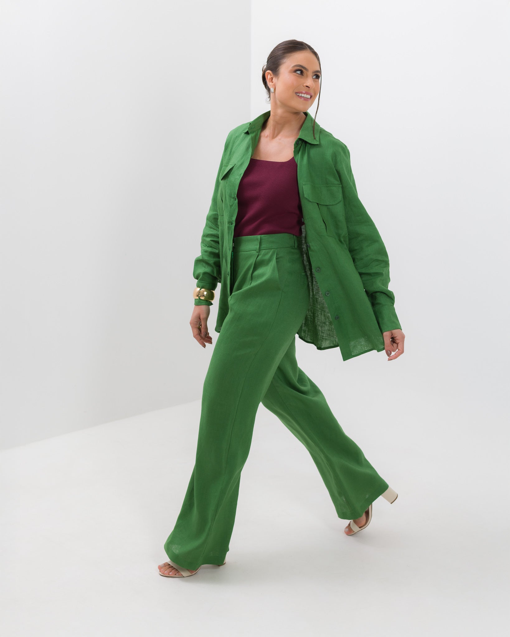 Calça Alfaiataria Reta 100% Linho -  Maitê